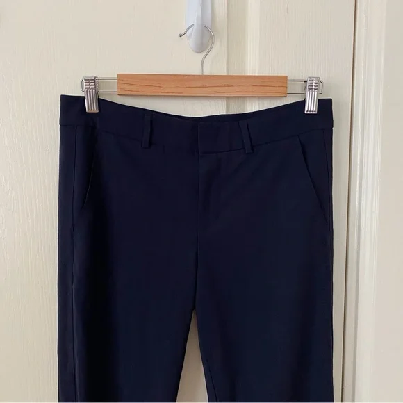 $265 NWOT Vince Navy Blue Wool Slim Straight-leg Cropped Trousers Dress Pants 4 - Picture 3 of 11